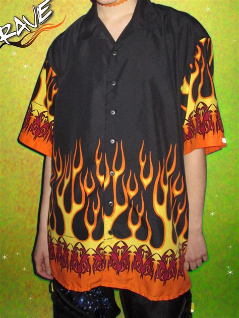 flame button ups.